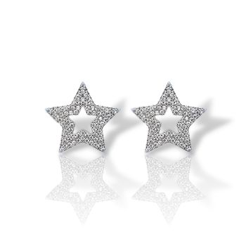 Σκουλαρίκια αστέρια απο επιπλατινωμένο ασήμι 925° (code FC002989)
