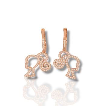 Σκουλαρίκια κρικάκι απο επιχρυσωμένο ροζ ασήμι 925° BARBIE (code FCM002698)