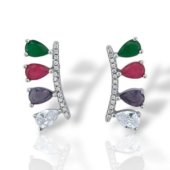 Σκουλαρίκια απο επιπλατινωμένο ασήμι 925° (code FCM002746)