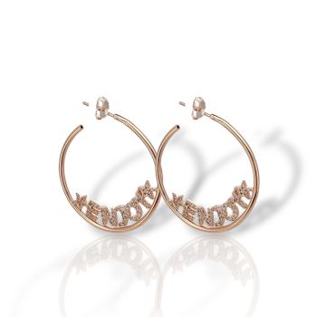 Σκουλαρίκια κρίκοι απο επιχρυσωμένο (ροζ) ασήμι 925° (code GEM001000)