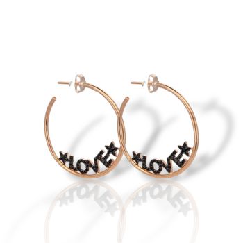 Σκουλαρίκια κρίκοι απο επιχρυσωμένο (ροζ) ασήμι 925° (code GEM001001)