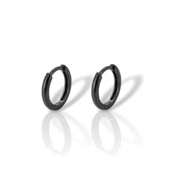 Orecchini a Cerchio in Argento Sterling con Placcatura in Platino Nero(code GEM25860)