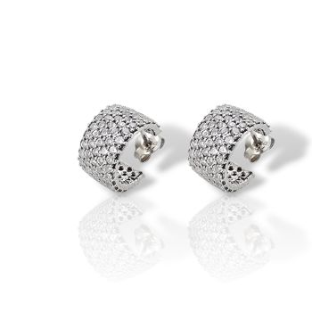 Σκουλαρίκια μισό κρικάκι απο επιπλατινωμένο ασήμι 925° (code H002855)