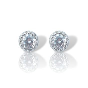 Orecchini in argento 925° rodiato con zirconi cubici