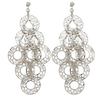 Orecchini pendenti in argento 925° rodiato (code SHK90537B)