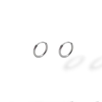 Platinum plated silver 925º hoop earrings  (code SHK001107)