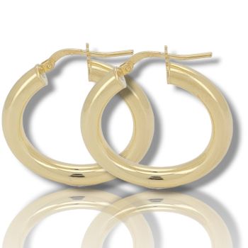Orecchini cerchio in argento 925° dorato  (code SHK00905)