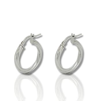 Orecchini cerchio in argento 925° rodiato (code SHK905111B)