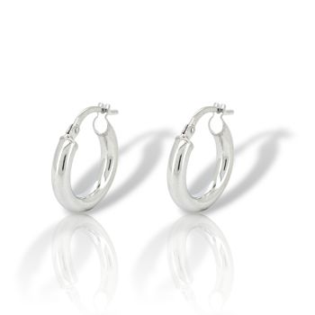 Orecchini cerchio in argento 925° rodiato (code SHK905111B1)