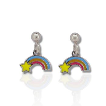 Σκουλαρίκια ΑΣΤΕΡΙ & ΟΥΡΑΝΙΟ ΤΟΞΟ απο επιπλατινωμένο ασήμι 925°  (code SHK90511B)