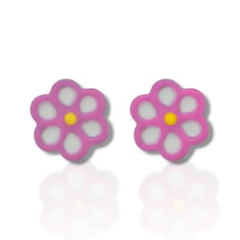 Σκουλαρίκια λουλουδάκι απο επιπλατινωμένο ασήμι 925° (code SHK90515)
