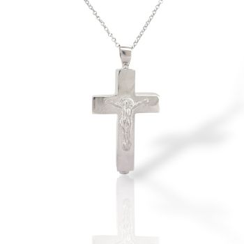 Ασημένιο Επιπλατινωμένο Φυλαχτό - Σταυρός 