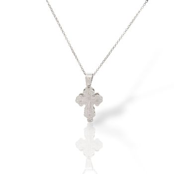 Ασημένιο Επιπλατινωμένο Φυλαχτό - Σταυρός 