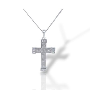 Croce in argento 925° rodiato GEM001492