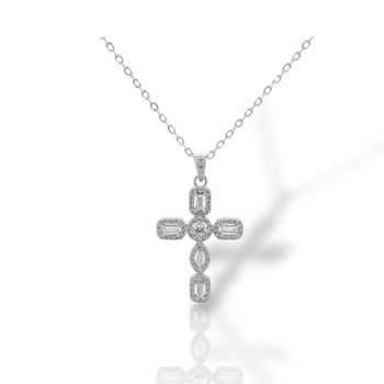 Croce in argento 925° rodiato GEM24634