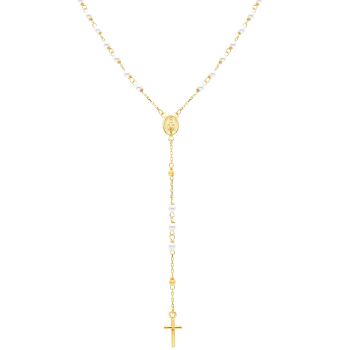 Κολιέ ροζάριο απο χρυσό κ14 (code S168036)