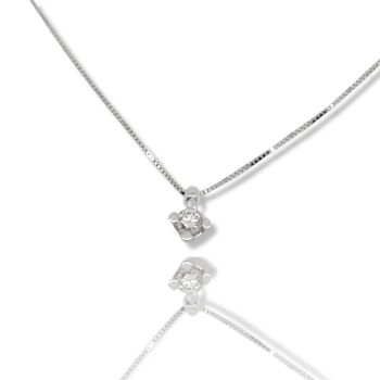 Punto di luce in oro bianco k18 con diamante (code T2462)