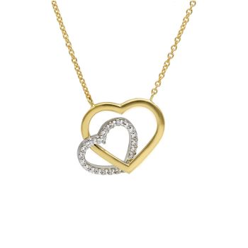 Golden necklace k9 with 2 hearts  (code S203352)