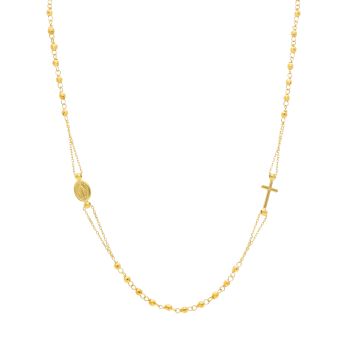 Collana Rosario in oro giallo k14 (code S213582)