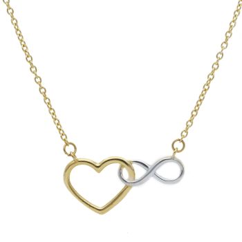 Κολιέ απο χρυσό  Κ14 με καρδούλα & άπειρο (code S214957)