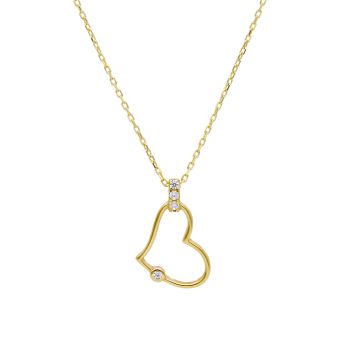Κολιέ καρδούλα απο χρυσό κ14 (code S218262)