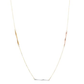 Girocollo in oro Giallo k14 con dettagli in oro Rosa & oro Bianco k14(code S225674)