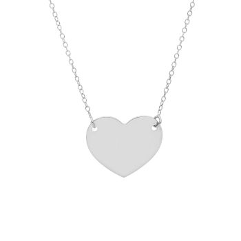 White gold heart necklace k14 (code S230907)