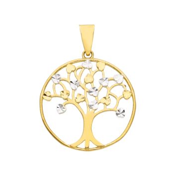Υellow gold necklace k14 with the tree of life (code S231836)