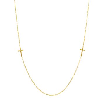 Κολιέ με σταυρουδάκια απο χρυσό κ14 (code S238364)