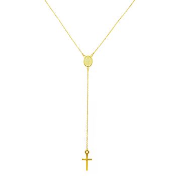 Collana rosario in oro giallo k14  (code S239695)