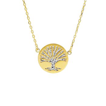 Golden necklace with the tree of life k9  (code S248839)