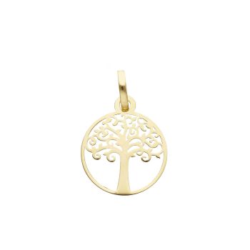 Mενταγιόν απo κίτρινο χρυσό Κ14 με το δέντρο της ζωής  (code S252105)