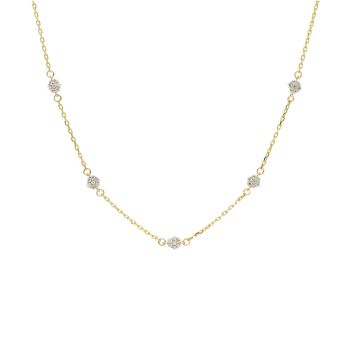 Κολιέ απο χρυσό κ9 με λευκά ζιργκόν (code S253344 )