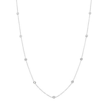 Κολιέ απο λευκό χρυσό κ14 με Ζιργκόν (code S255951)