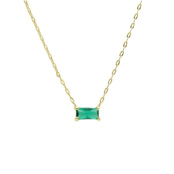 Mενταγιόν απο χρυσό κ14 με σμαράγδι (code S263181)