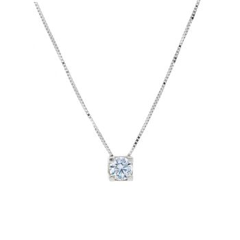 Punto di luce in oro bianco κ9 con zirconia cubica (code S265763)