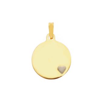 Mενταγιόν απo κίτρινο χρυσό Κ14 με καρδούλα (code S273988)