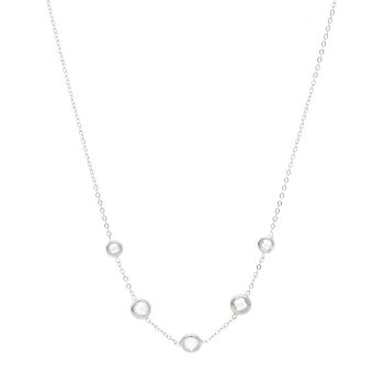 Κολιέ απο λευκό χρυσό κ14 με ζιργκόν  (code S278312)