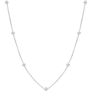 Κολιέ απο λευκό χρυσό κ9 με ζιργκόν  (code S279882)