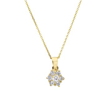 Girocollo in oro giallo k14 con zirconi (code S281105)