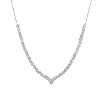 Girocollo in oro bianco κ14 con Zirconi (code S283366)