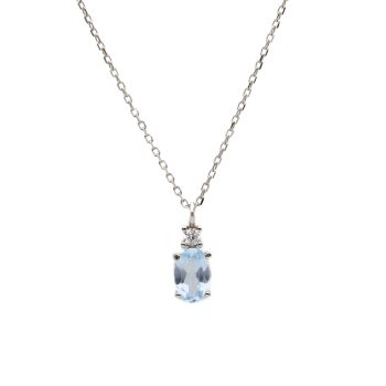 Girocollo  in Oro Bianco 9K con Blue Topaz Sintetico (code S287579)