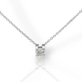 Punto di luce in oro bianco k18 con diamante (code M008246)