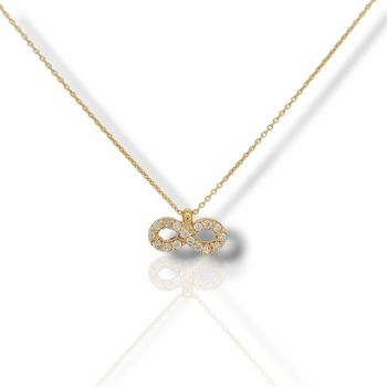 Golden necklace k9 with zircon Infinity symbol (code M2183)