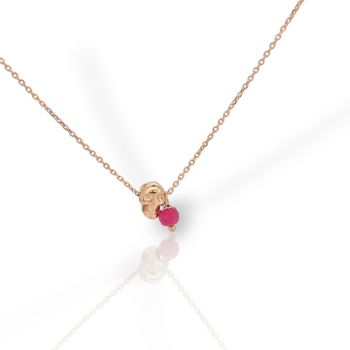 Κολιέ νεκροκεφαλή ροζ χρυσό κ9 (code Μ2275)