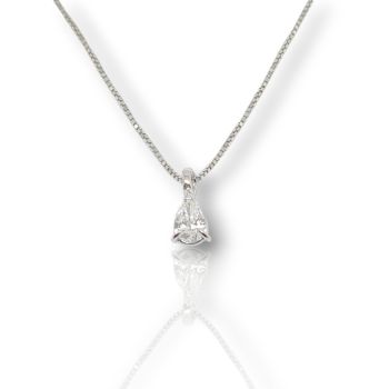 Punto di luce in oro bianco k18 con diamante Pear (code T2525)