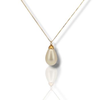 Κολιέ απο χρυσό κ14 με μαργαριτάρι (code M2724)