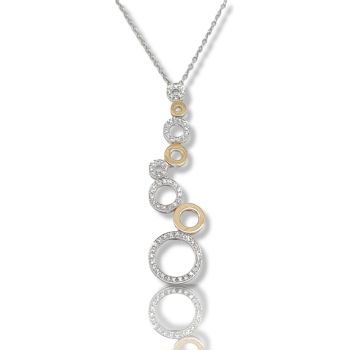 Girocollo in oro bianco e oro rosa con diamanti (code N2390)