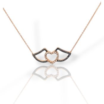 Κολιέ απο ροζ χρυσό κ18 με διαμάντια (code P2267)