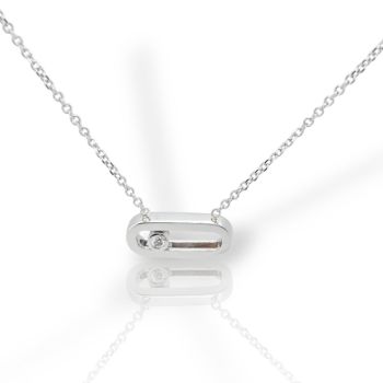 Κολιέ απο λευκό χρυσό κ14 με διαμάντι (code P2941)